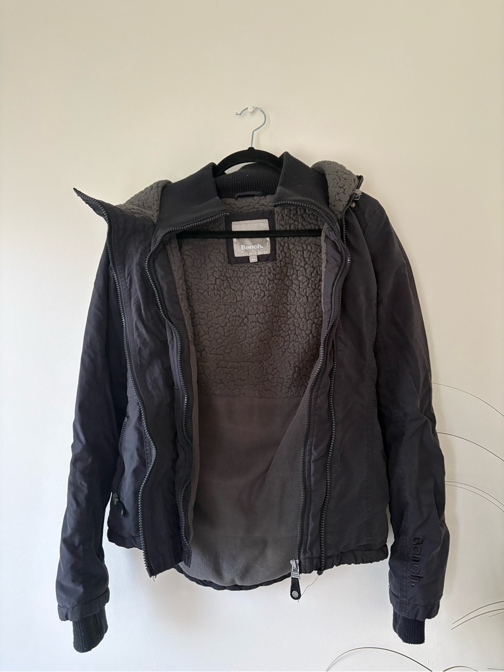 Bench Charcoal Gray Sherpa-Lined Hooded Jacket